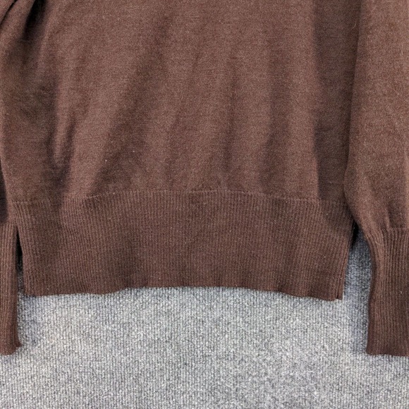 Carole Little Womens Pullover Knit Turtleneck Sweater Brown Large Italian Merino - Picture 6 of 14